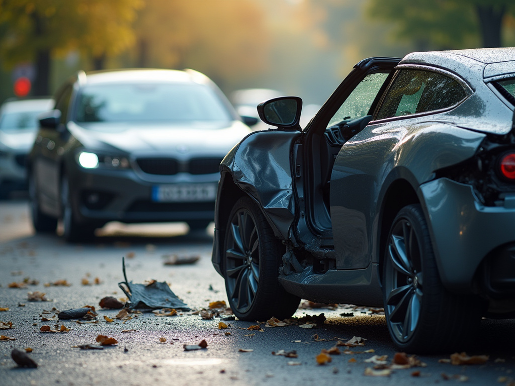 Car crash scene — los angeles distracted driving accident lawyer
