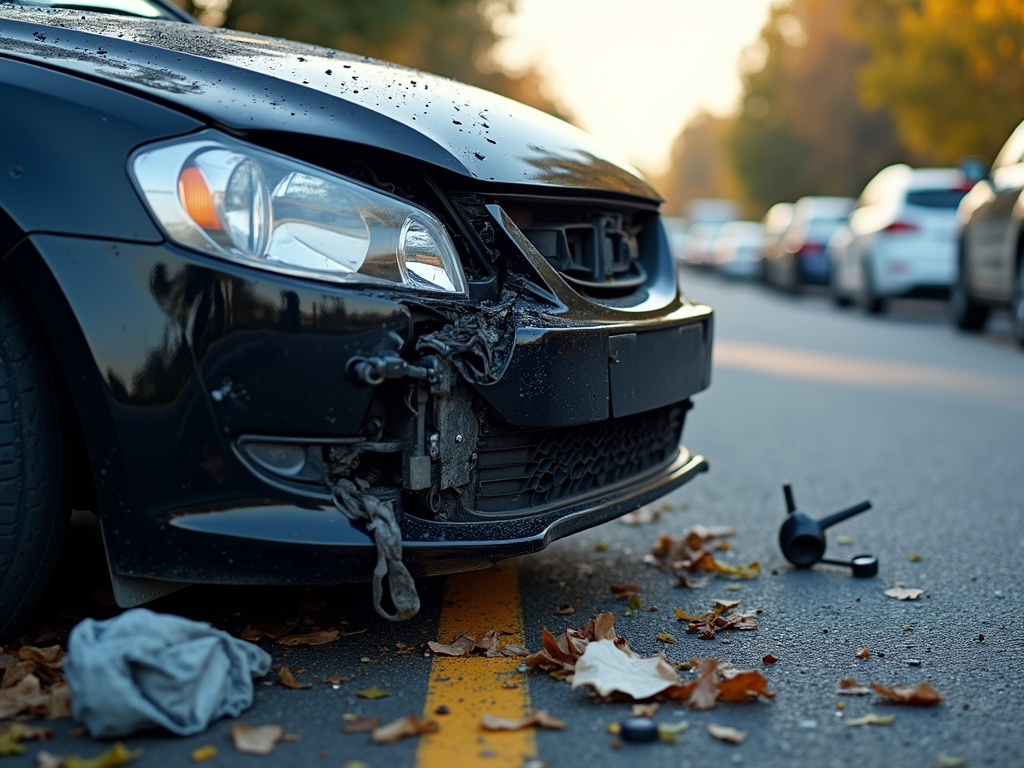 Car crash scene — los angeles distracted driving accident lawyer