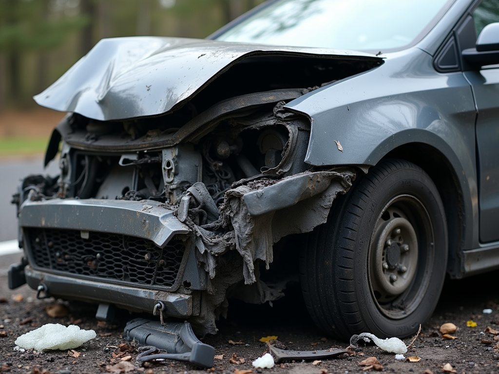 Car crash wreckage — los angeles car accident lawyer