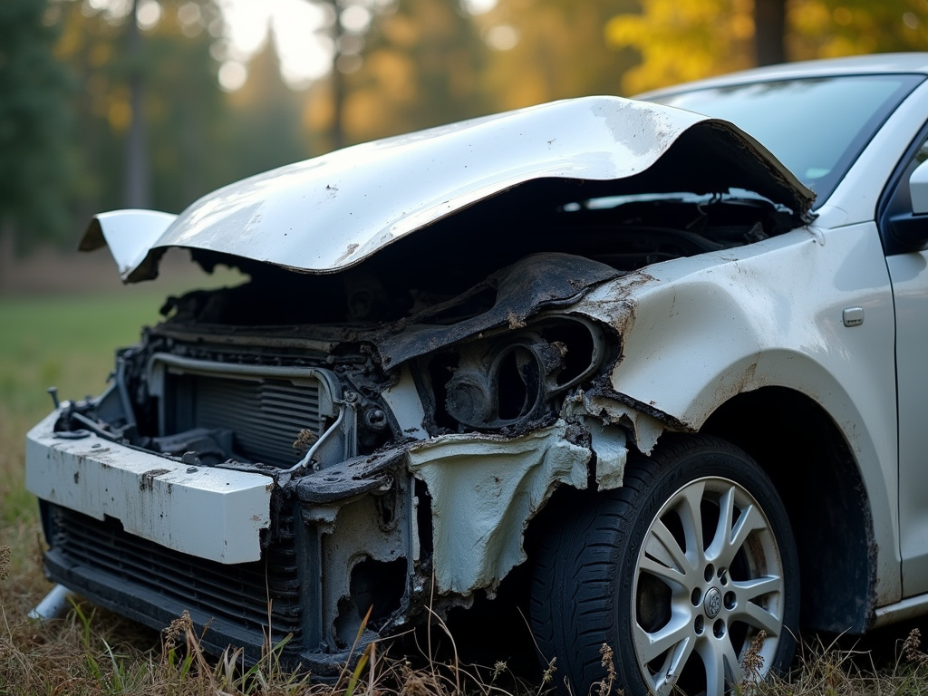 Car crash wreckage — los angeles car accident lawyer
