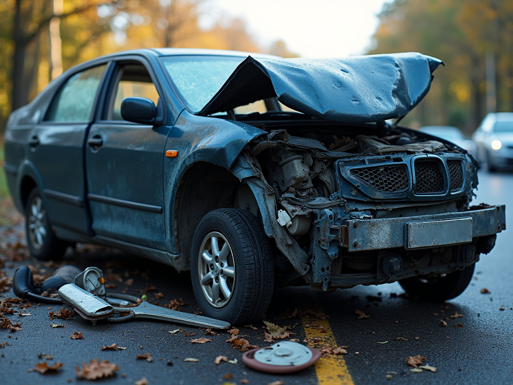 Car crash wreckage — los angeles car accident lawyer