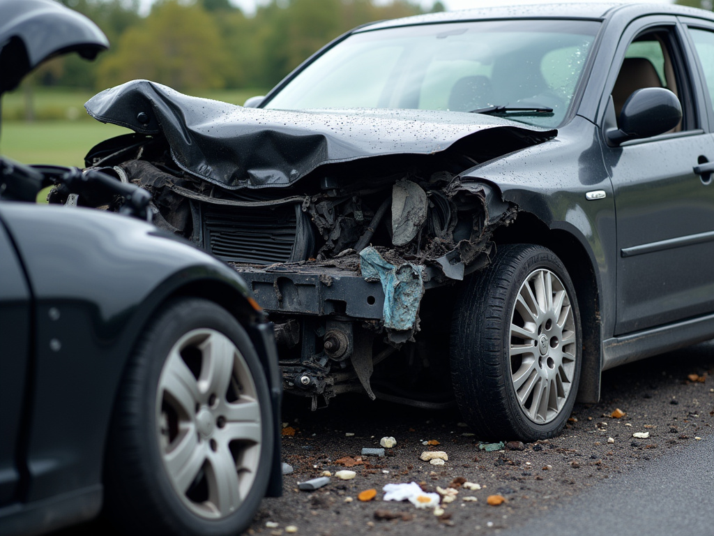 Car crash wreckage — los angeles fatal car accident lawyer