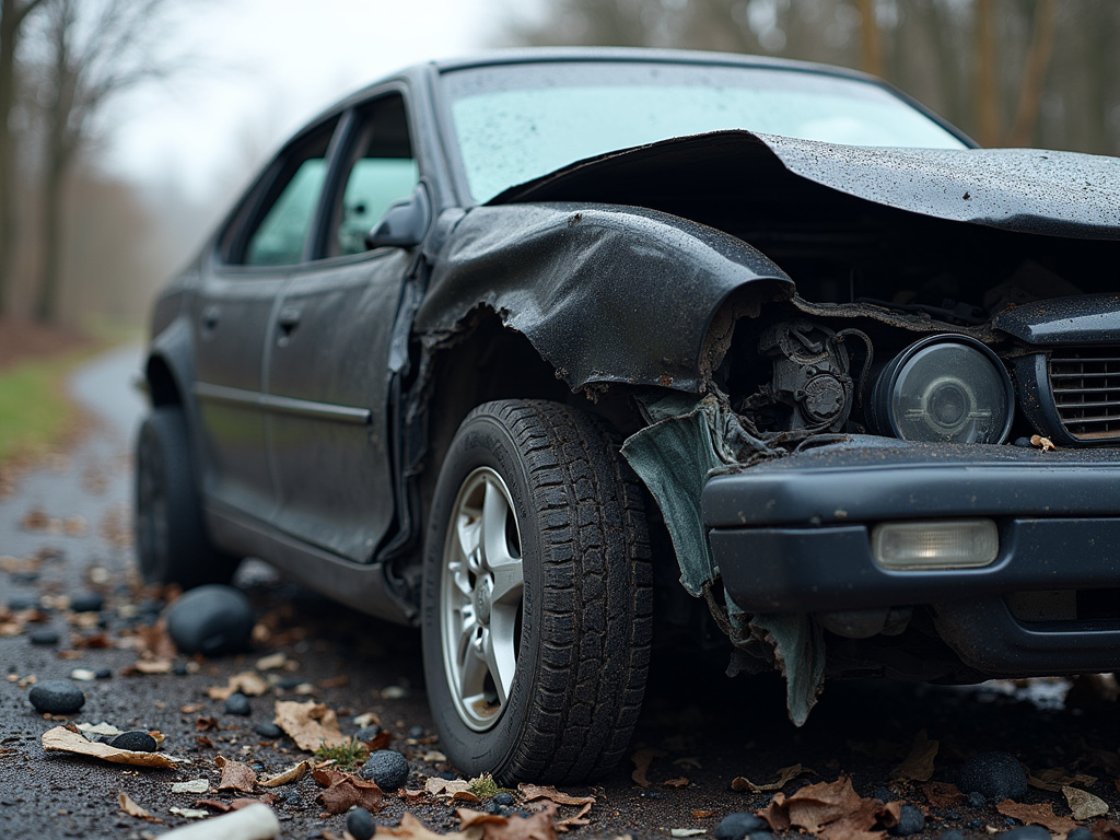 Car crash wreckage — los angeles fatal car accident lawyer