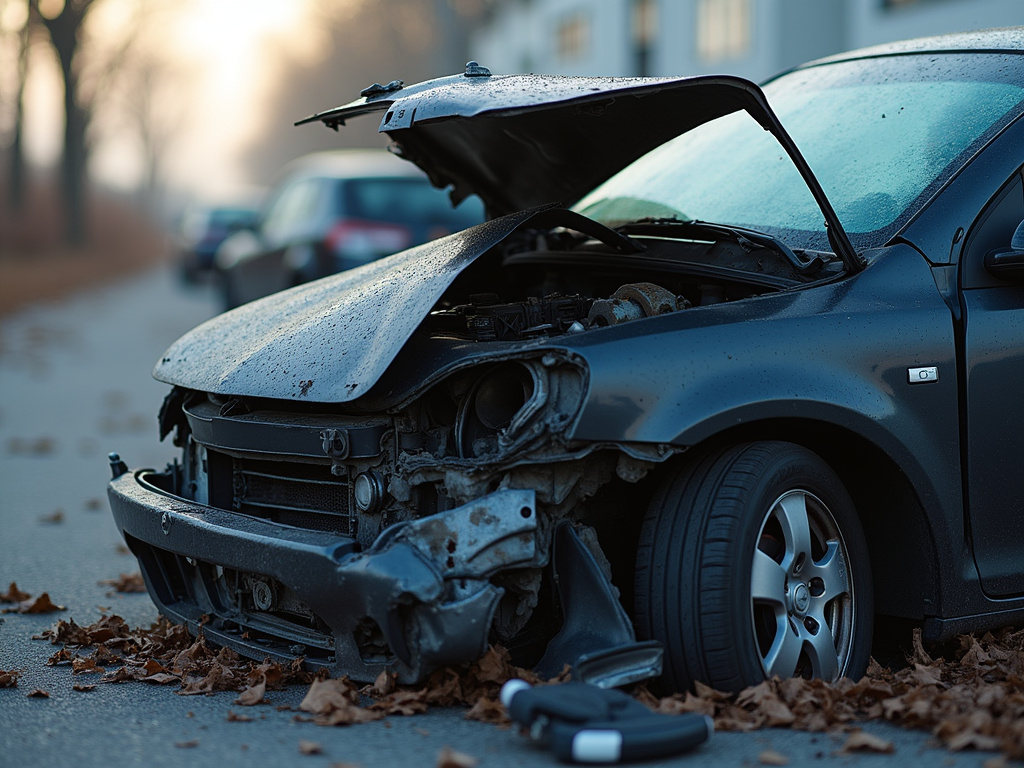 Car crash wreckage — los angeles fatal car accident lawyer