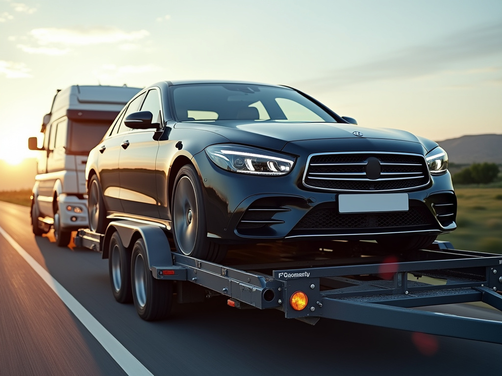 Car on trailer — car shipping Connecticut