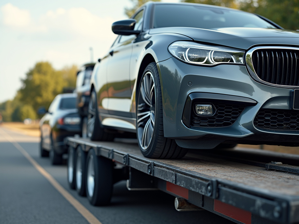 Car on trailer — car shipping Connecticut