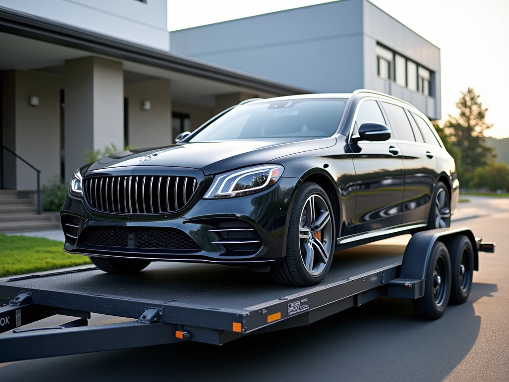 Car on trailer — car shipping Connecticut