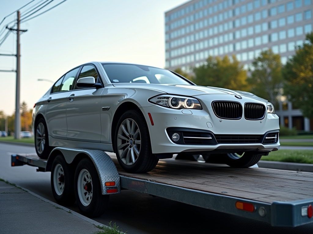 Car on trailer — car shipping Connecticut