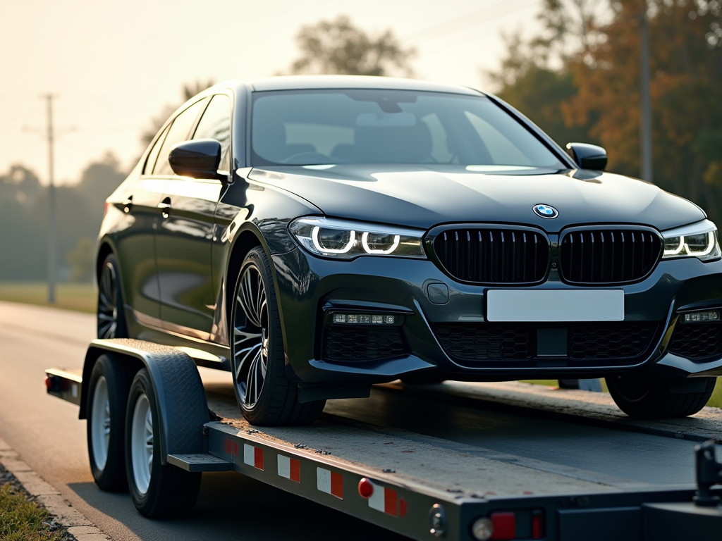 Car on trailer — car shipping Michigan