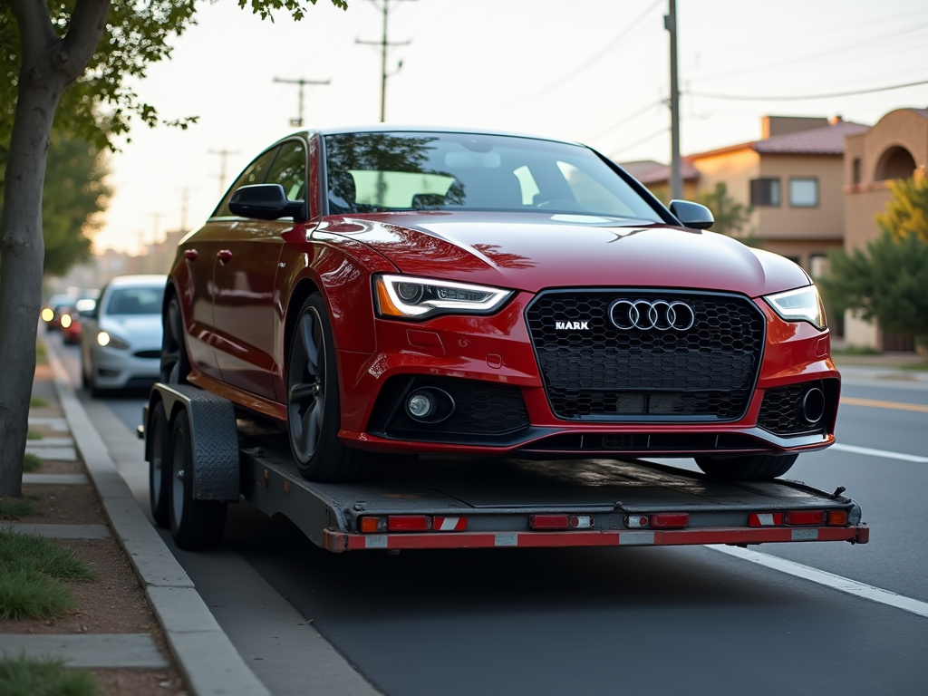 Car on trailer — car shipping Michigan