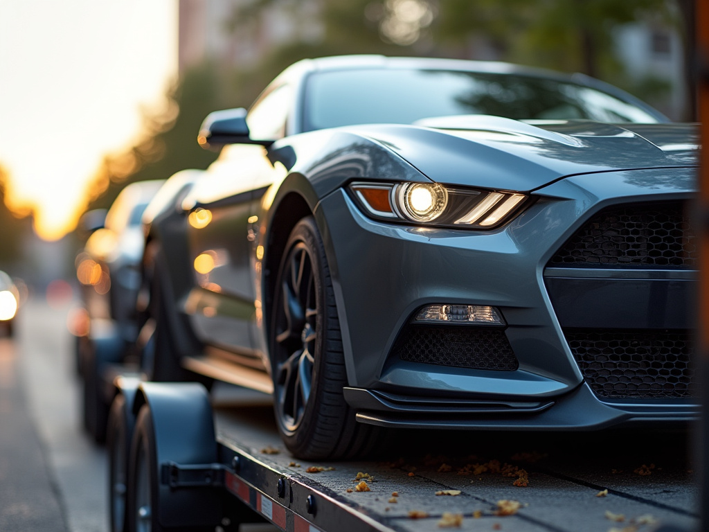 Car on trailer — car shipping Pennsylvania