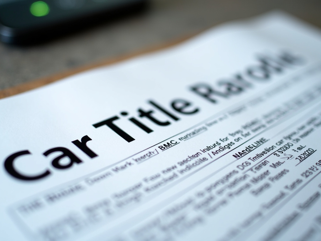 Car title document — title loans alabama