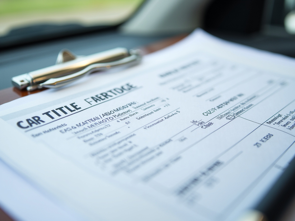 Car title document — title loans alabama