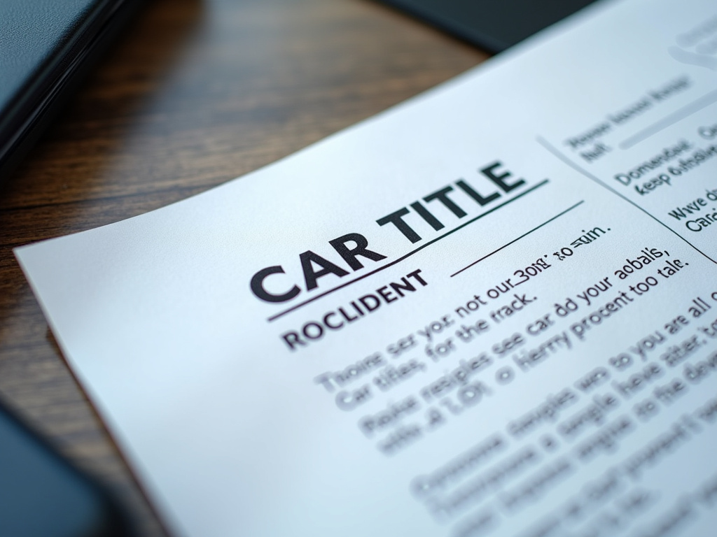 Car title document — title loans alabama
