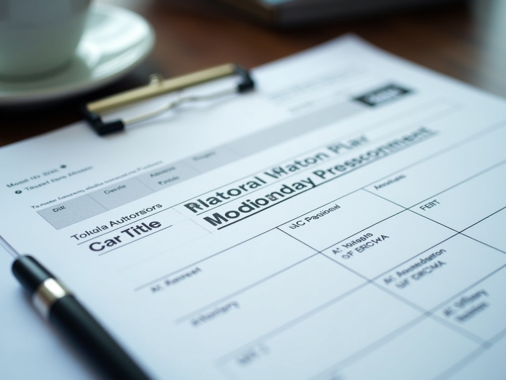 Car title document — title loans illinois