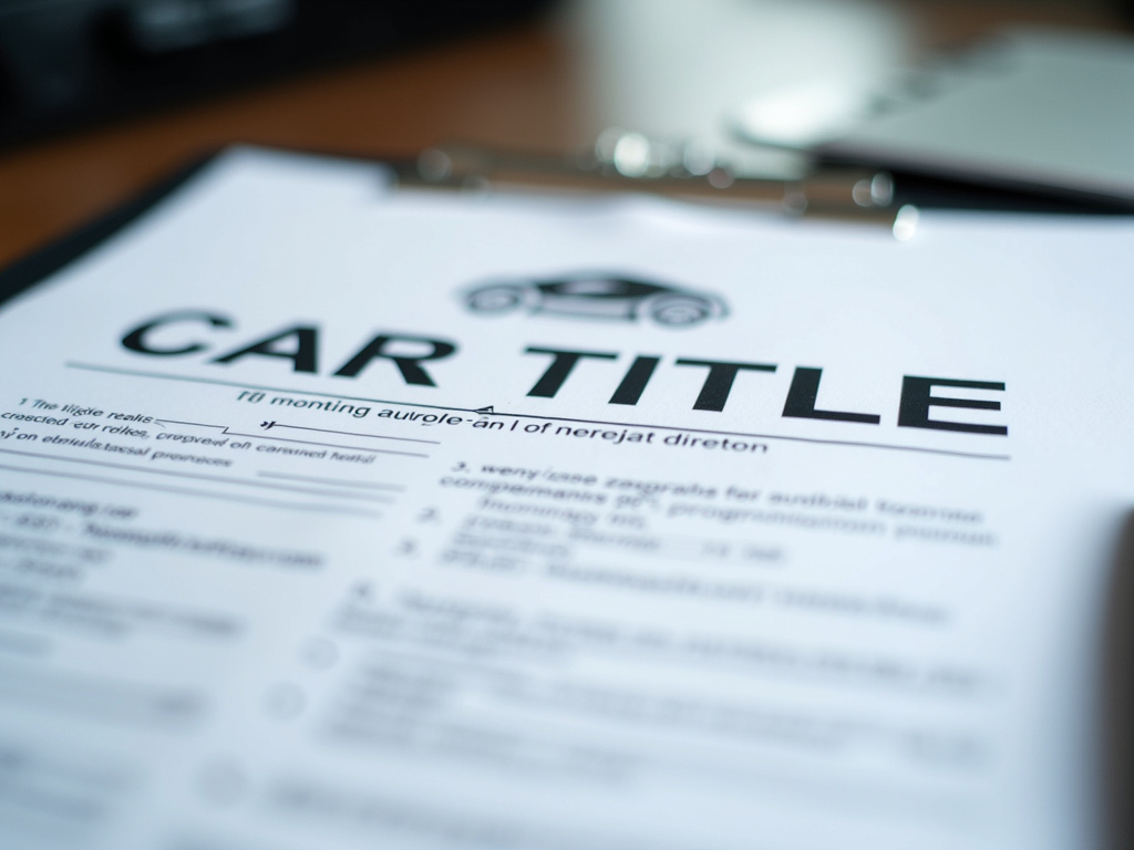 Car title document — title loans illinois