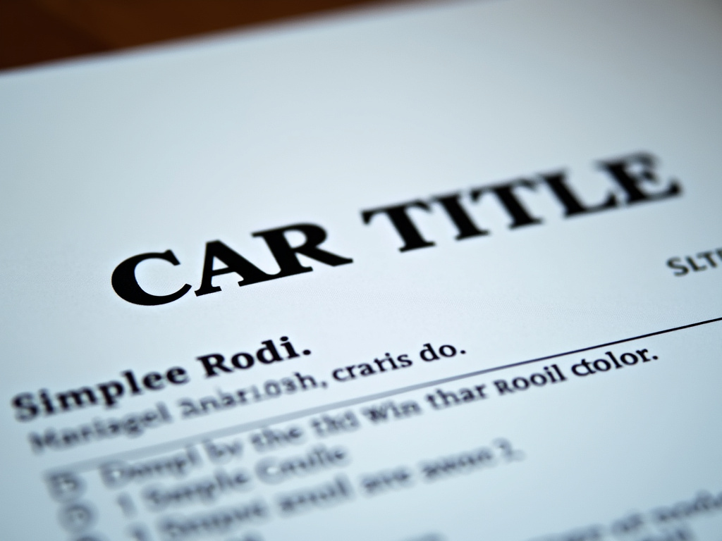 Car title document — title loans kentucky