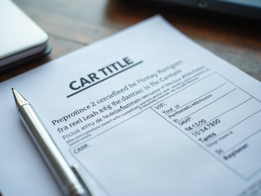 Car title document — title loans michigan