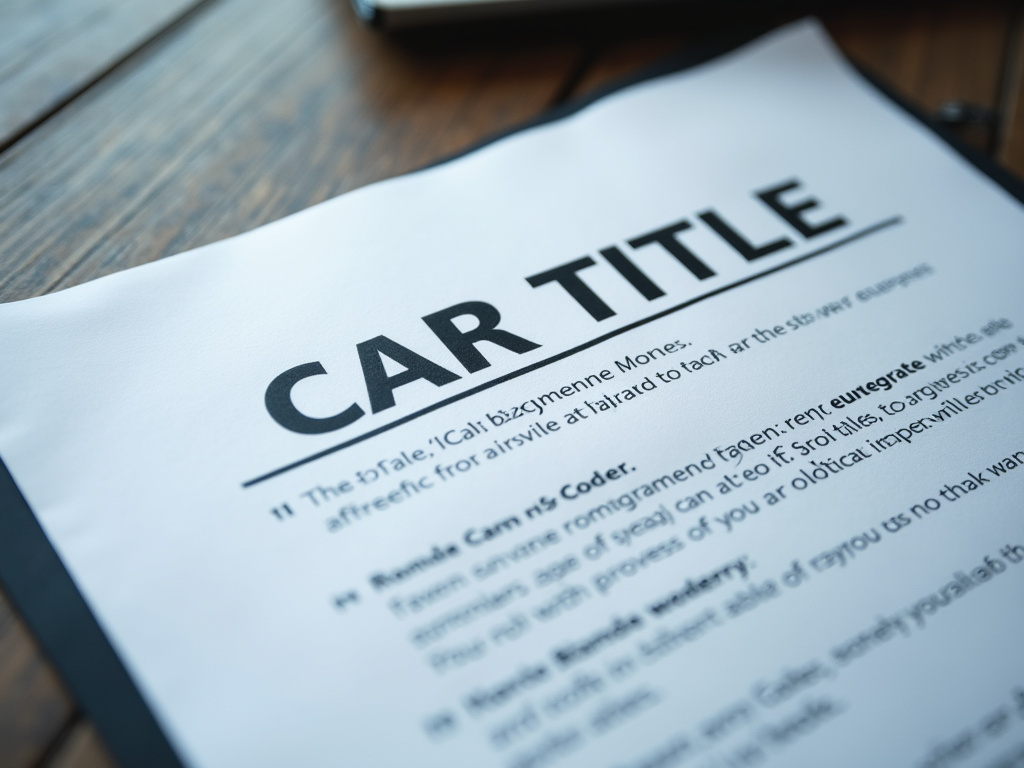 Car title document — title loans montana