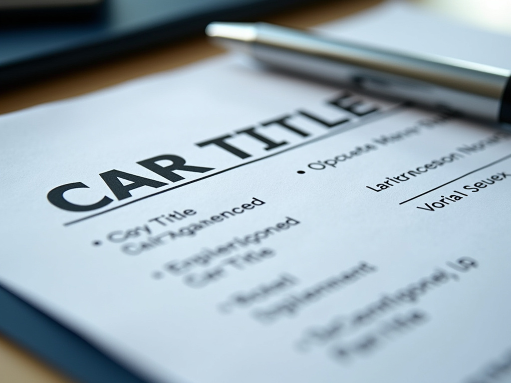 Car title document — title loans oklahoma