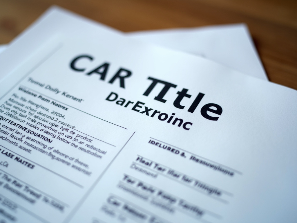 Car title document — title loans oklahoma
