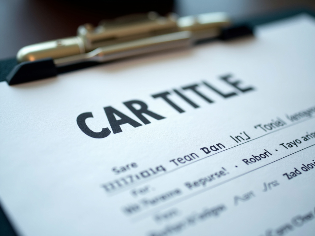 Car title document — title loans texas
