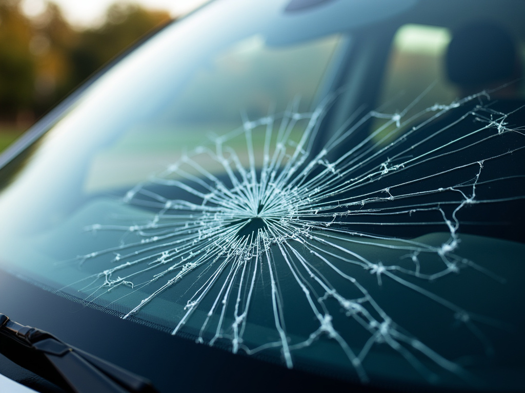 Cracked windshield — los angeles rideshare accident lawyer
