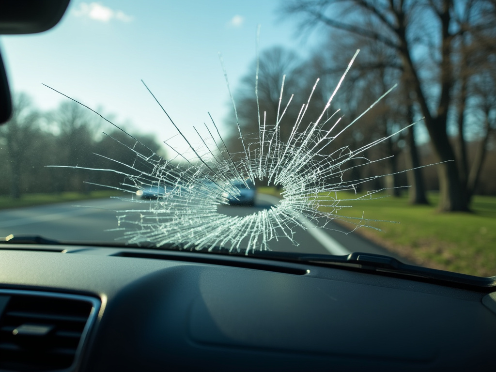 Cracked windshield — los angeles rideshare accident lawyer