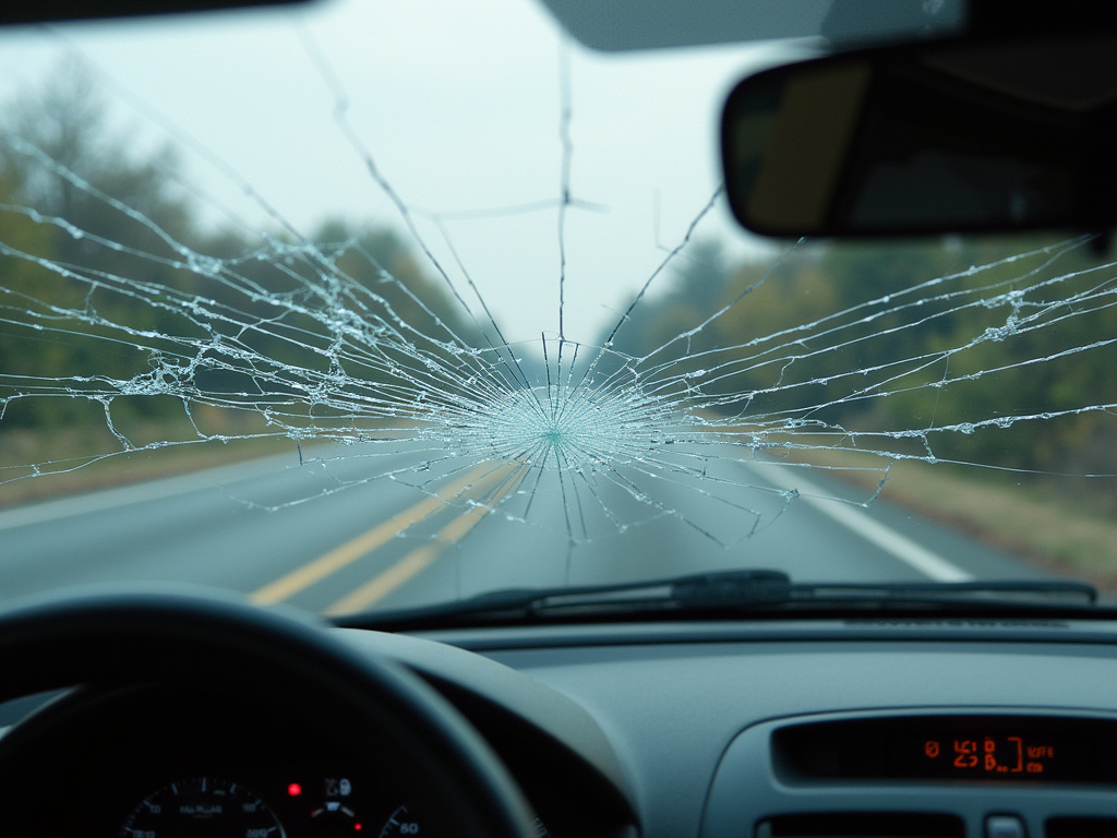 Cracked windshield — los angeles rideshare accident lawyer