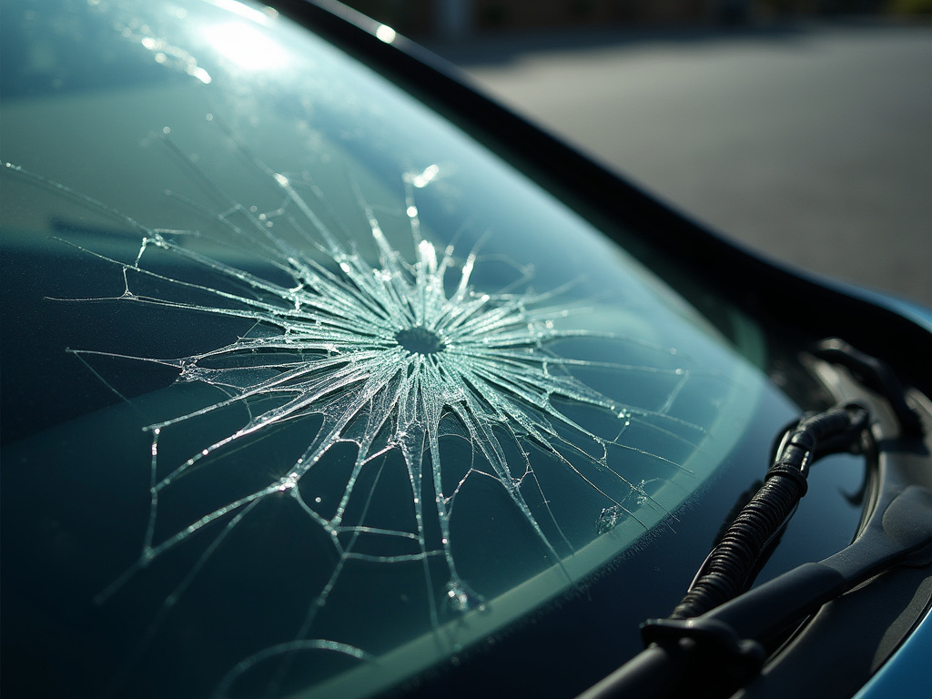 Cracked windshield — los angeles rideshare accident lawyer