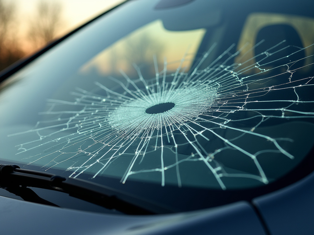Cracked windshield — los angeles rideshare accident lawyer