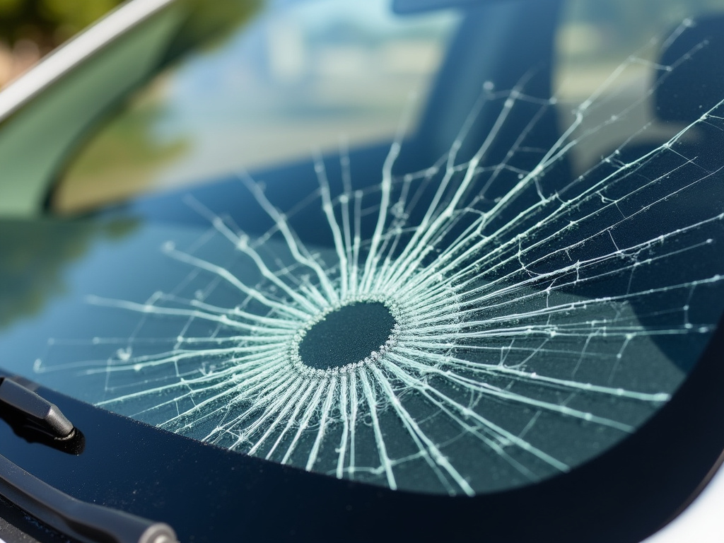 Cracked windshield — los angeles rideshare accident lawyer