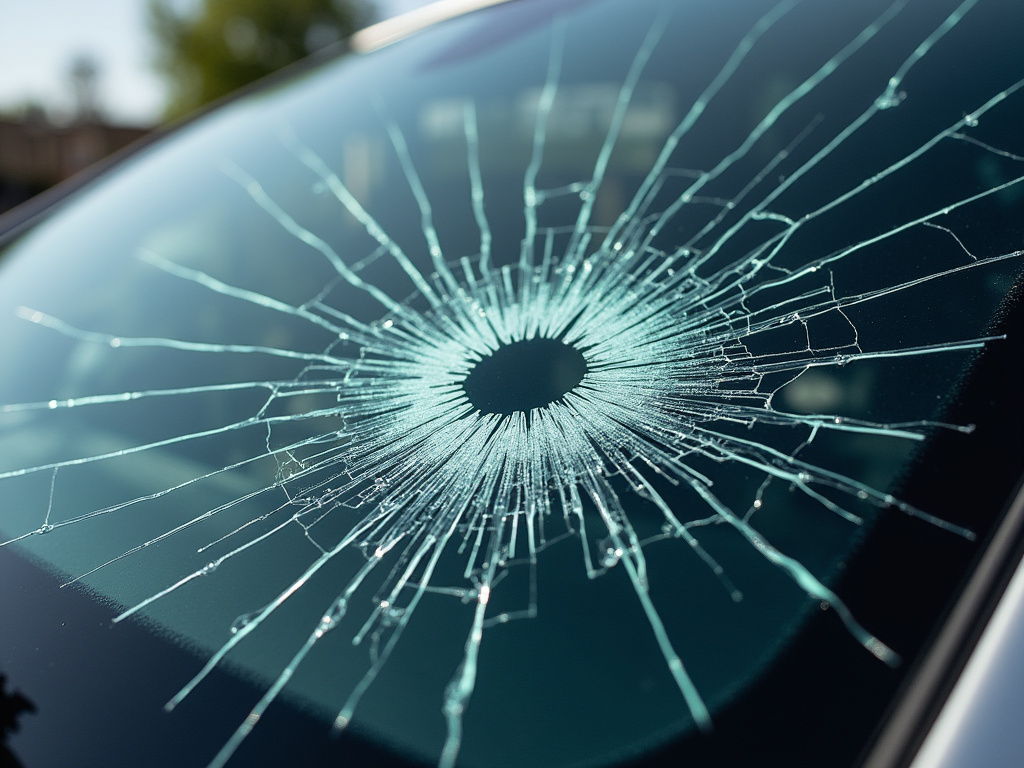 Cracked windshield — los angeles rideshare accident lawyer
