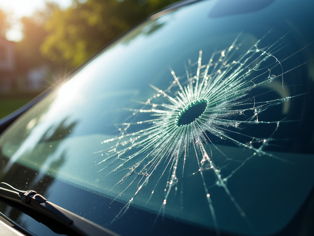 Cracked windshield — los angeles rideshare accident lawyer