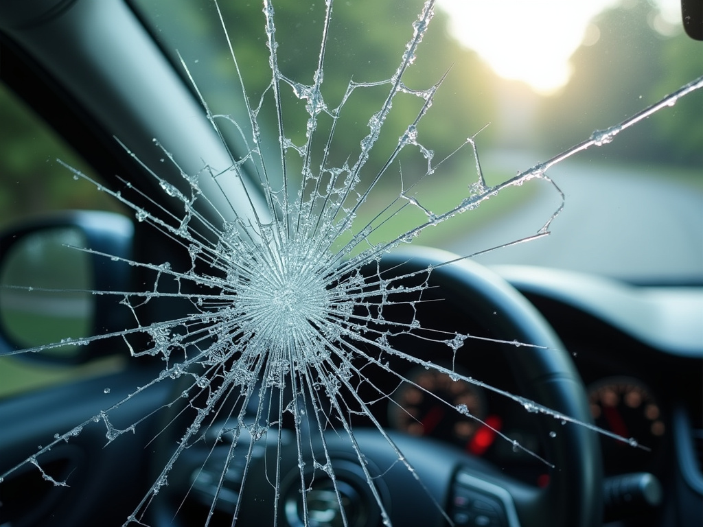 Cracked windshield — los angeles rideshare accident lawyer