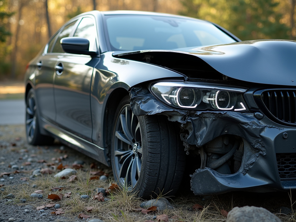Crashed car — los angeles car accident lawyer
