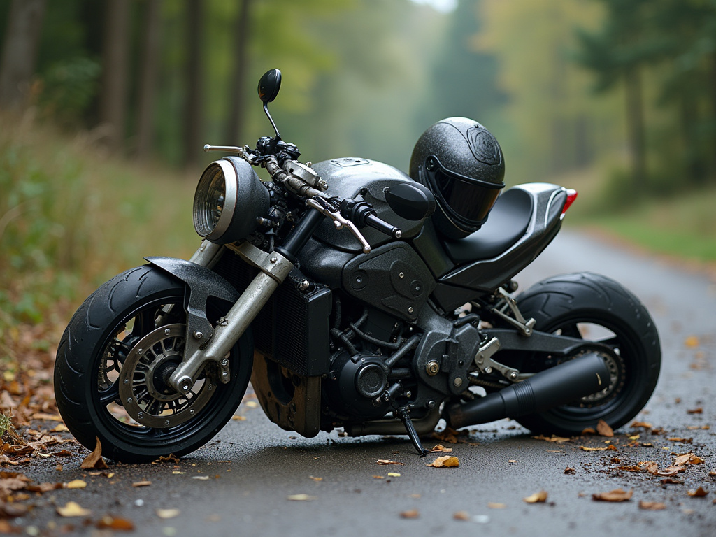 Crashed motorcycle — motorcycle accident lawyer phoenix