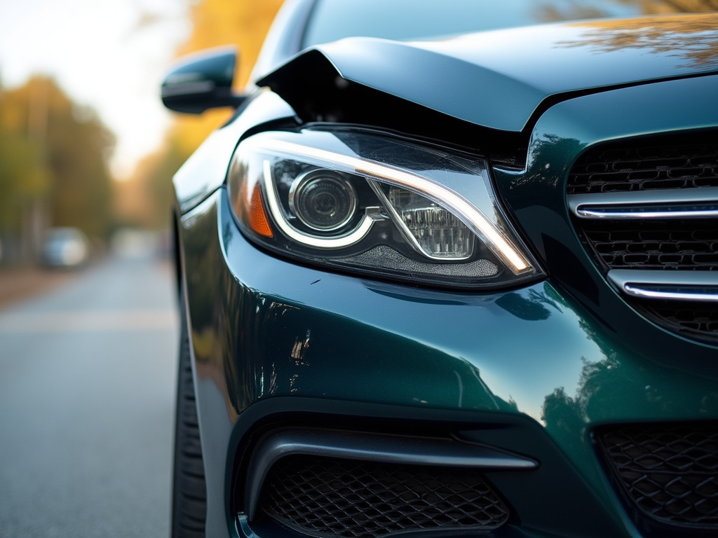 Crumpled car bumper — los angeles head-on collision lawyer