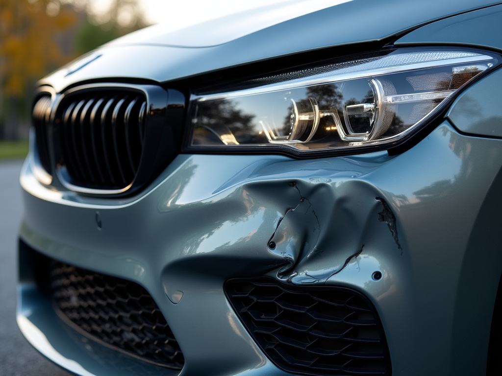 Crumpled car bumper — los angeles head-on collision lawyer