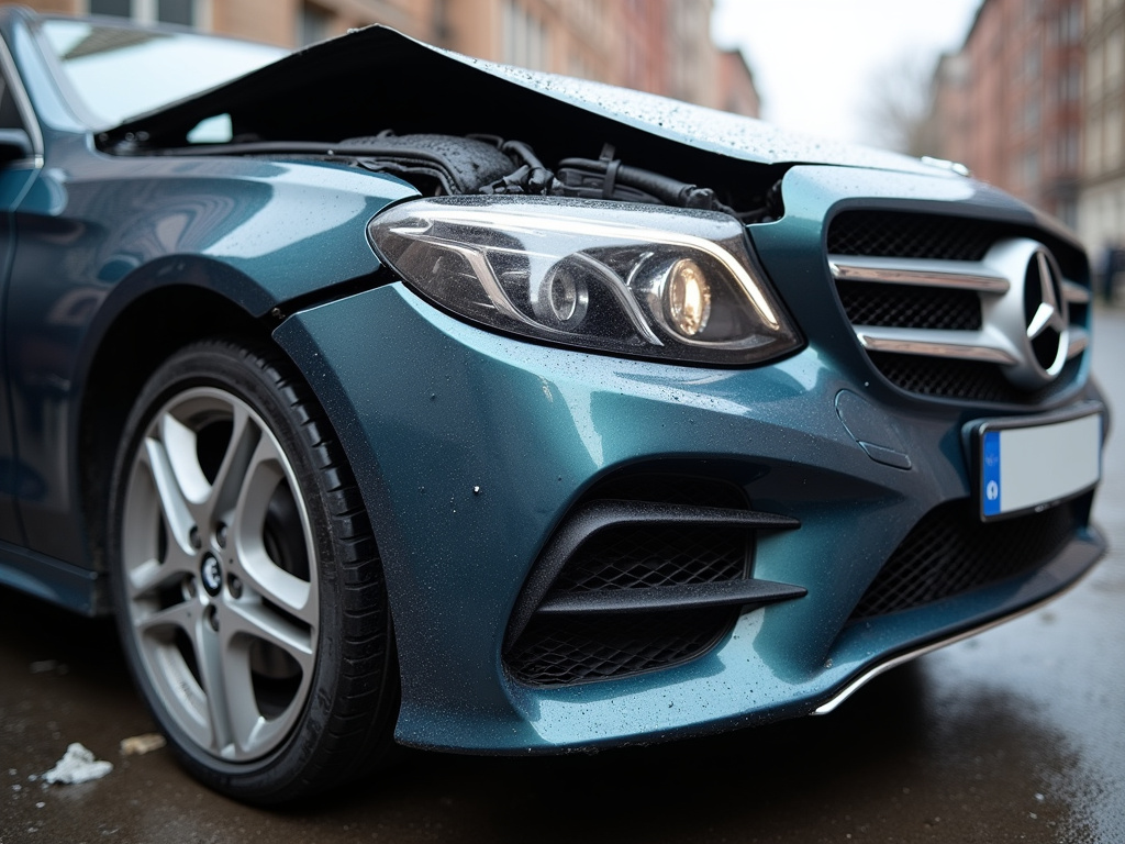 Crumpled car bumper — los angeles head-on collision lawyer