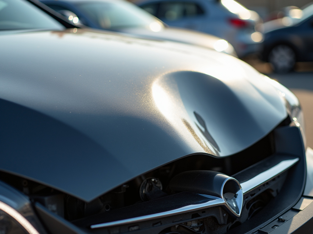 Crumpled car hood — los angeles head-on collision lawyer
