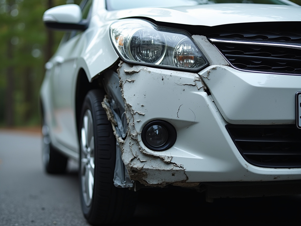 Damaged car bumper — los angeles hit and run accident lawyer