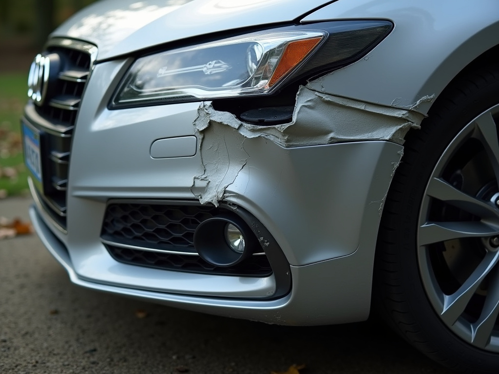 Damaged car bumper — los angeles hit and run accident lawyer