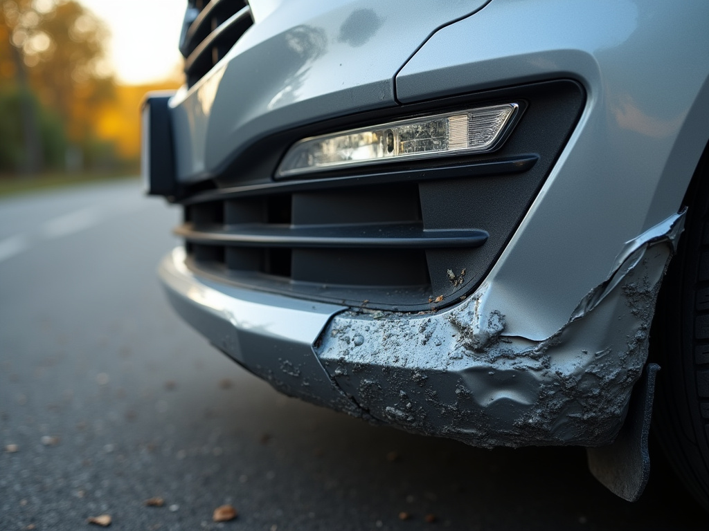 Damaged car bumper — los angeles hit and run accident lawyer