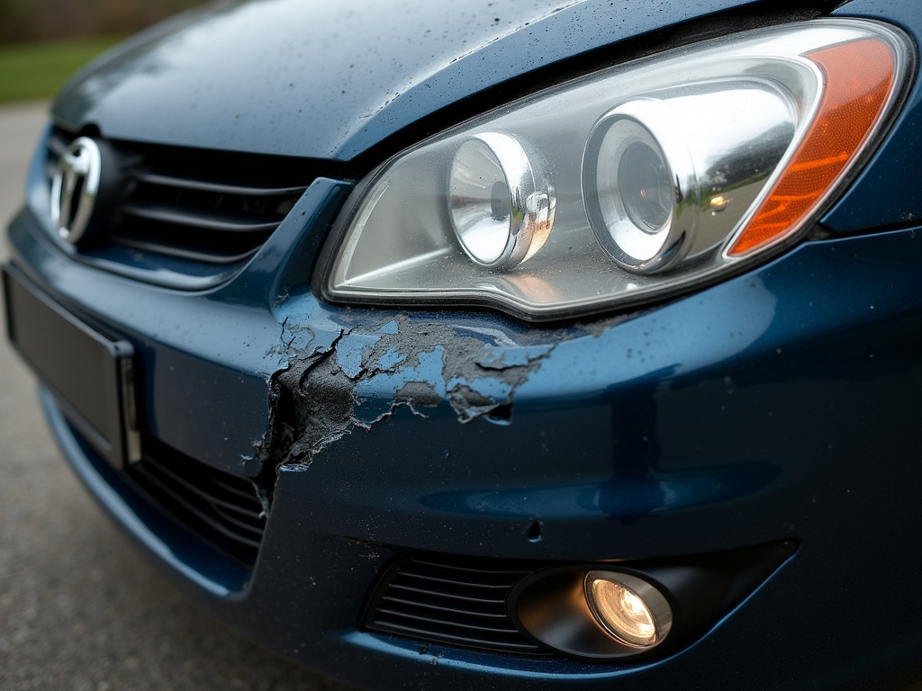 Damaged car bumper — los angeles hit and run accident lawyer