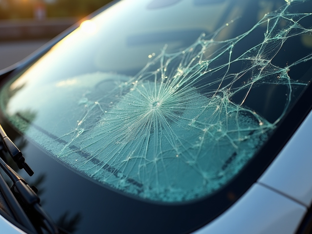 Damaged windshield — los angeles head-on collision lawyer