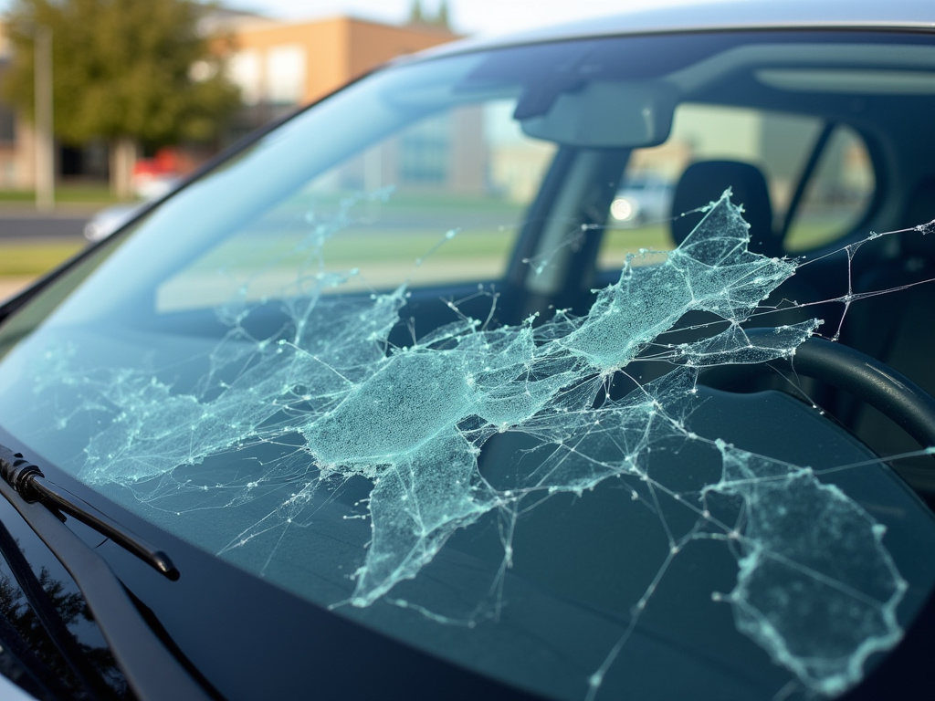 Damaged windshield — los angeles head-on collision lawyer