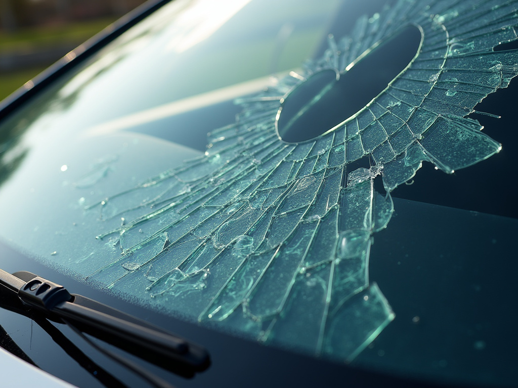 Damaged windshield — los angeles head-on collision lawyer