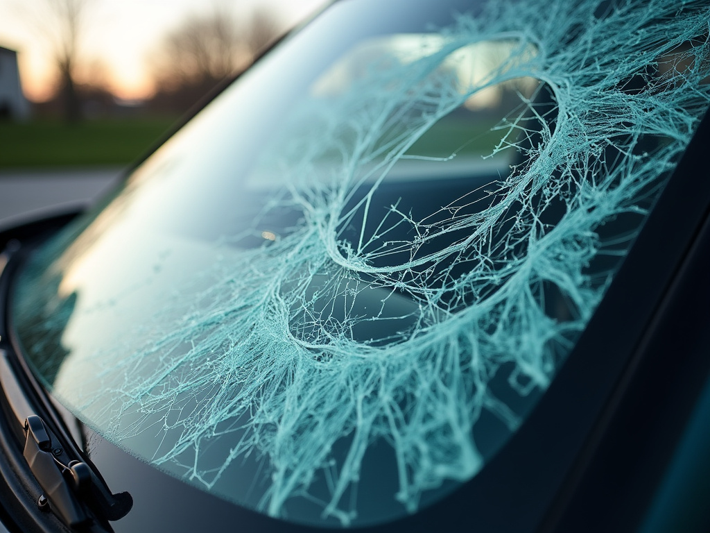 Damaged windshield — los angeles head-on collision lawyer