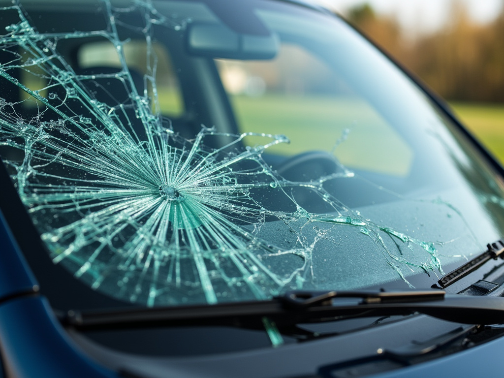 Damaged windshield — los angeles head-on collision lawyer
